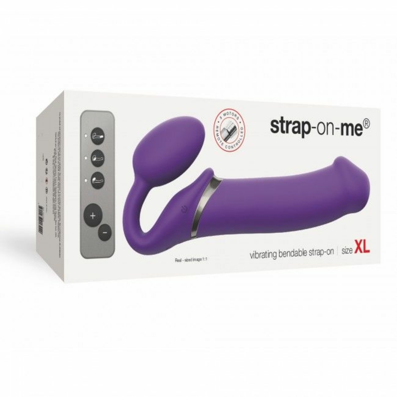 Безремневой страпон с вибрацией Strap-On-Me Vibrating Violet XL, диам. 4,5см, пульт ДУ, регулируемый, numer zdjęcia 5