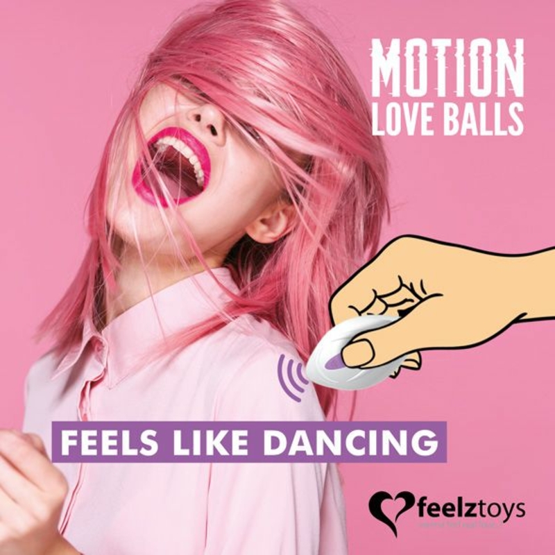 Вагинальные шарики с жемчужным массажем FeelzToys Motion Love Balls Foxy с пультом ДУ, 7 режимов, numer zdjęcia 5