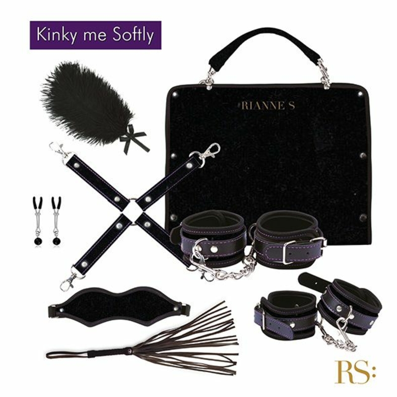 Подарочный набор для BDSM RIANNE S - Kinky Me Softly Black: 8 предметов для удовольствия, numer zdjęcia 2