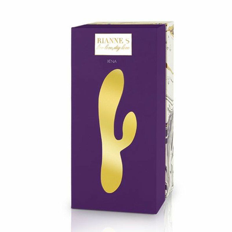 Вибратор-кролик Rianne S: Xena Purple/Lilac, 10 режимов, медицинский силикон, подарочная упаковка, фото №3