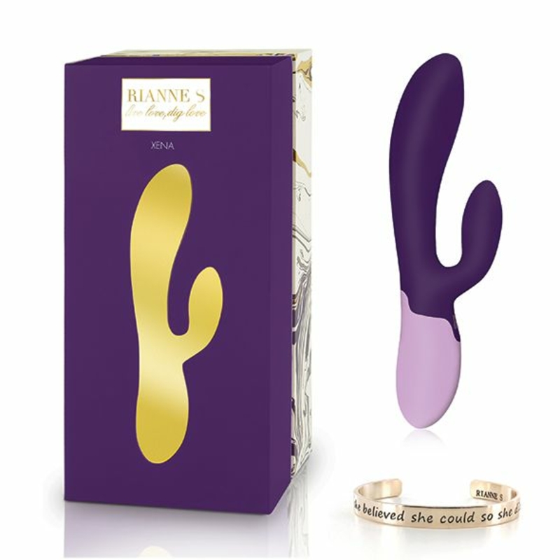 Вибратор-кролик Rianne S: Xena Purple/Lilac, 10 режимов, медицинский силикон, подарочная упаковка, фото №7