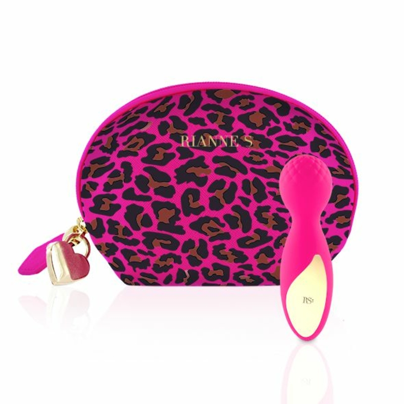 Мини-вибромассажер RIANNE S - Lovely Leopard Mini Wand Pink, фото №2