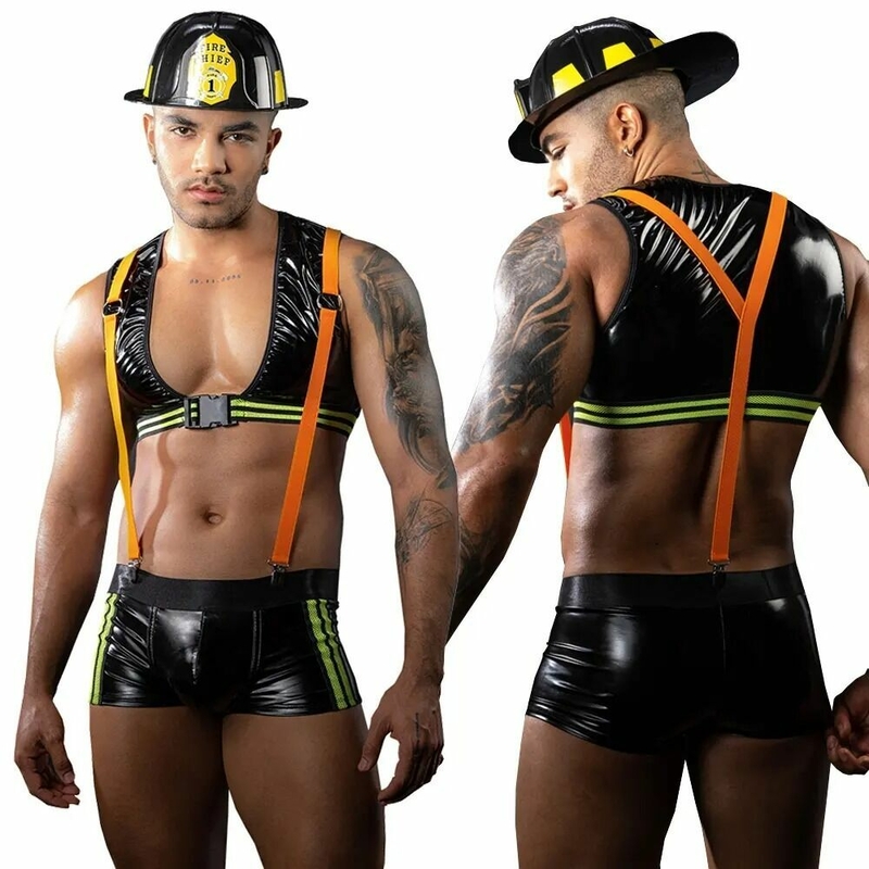 Мужской эротический костюм пожарного JSY 9108 One Size (мятая упаковка!!!), фото №2