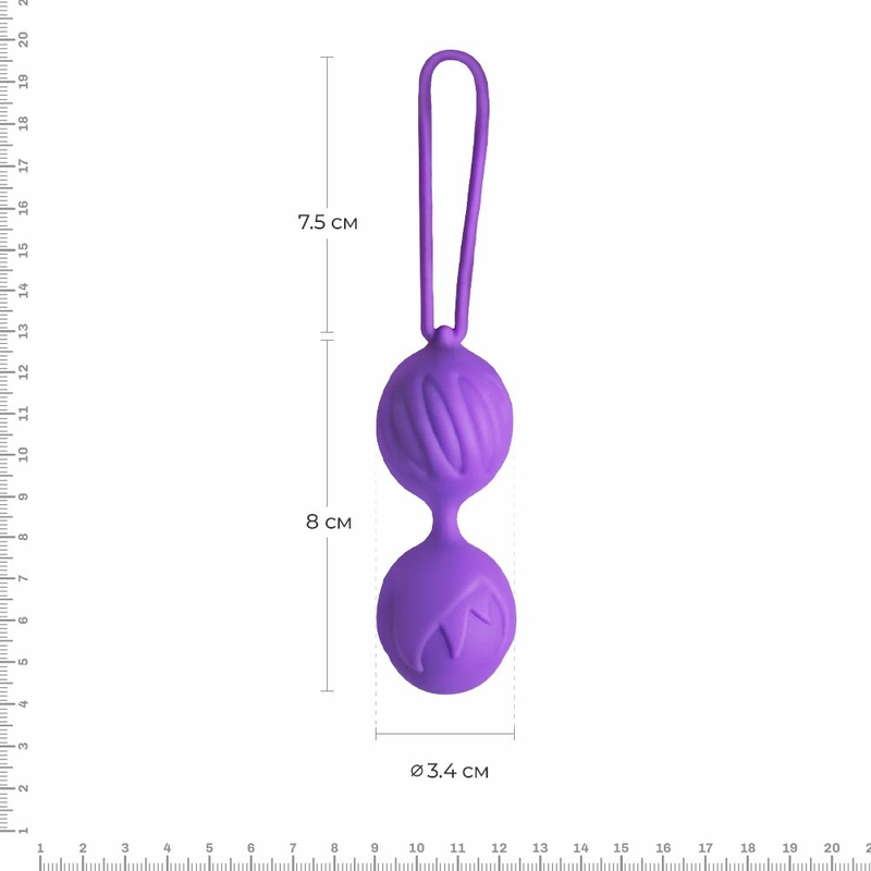 Вагинальные шарики Adrien Lastic Geisha Lastic Balls Mini Violet (S), диаметр 3,4см, масса 85г, фото №3