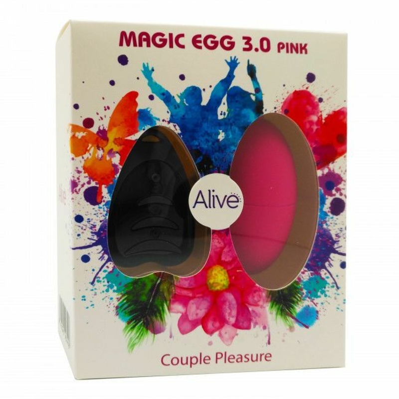 Виброяйцо Alive Magic Egg 3.0 Pink с пультом ДУ, на батарейках, photo number 5