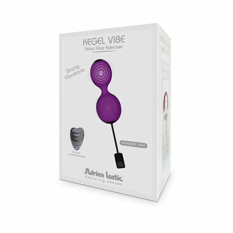 Вагинальные шарики с вибрацией Adrien Lastic Kegel Vibe Purple, диаметр 3,7см, фото №6
