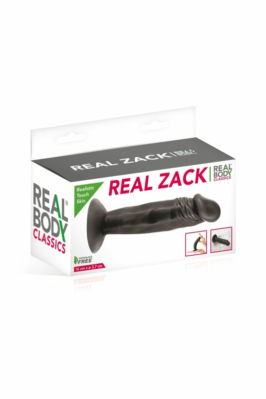 Фаллоимитатор с присоской Real Body - Real Zack Black, TPE, диаметр 3,7см, фото №3