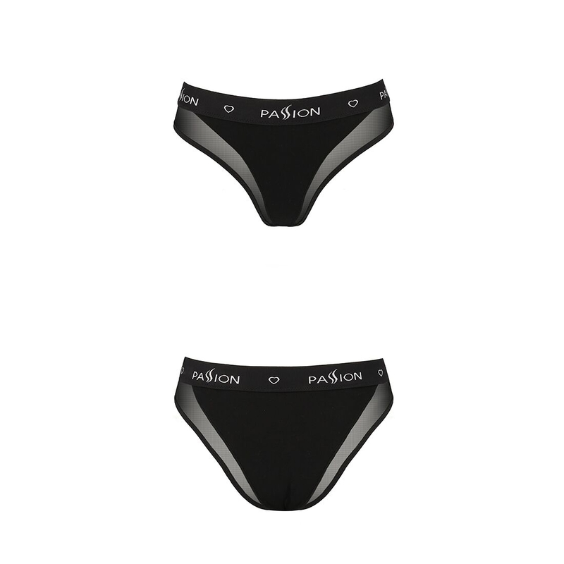 Трусики с прозрачной вставкой Passion PS002 PANTIES S, black, photo number 6