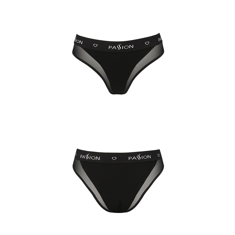 Трусики с прозрачной вставкой Passion PS002 PANTIES XL, black, фото №6