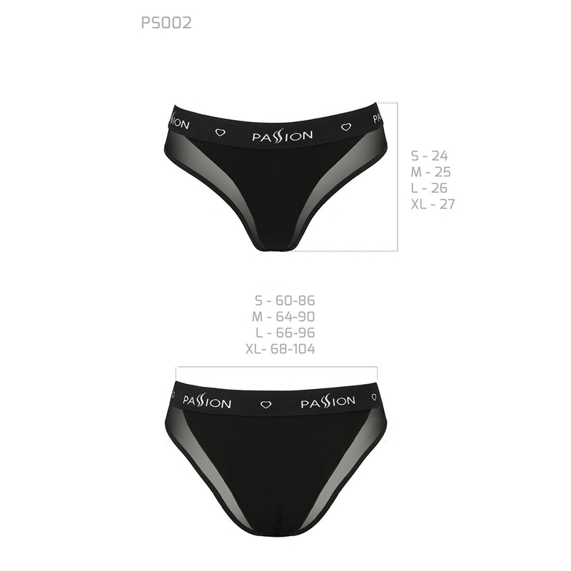 Трусики с прозрачной вставкой Passion PS002 PANTIES XL, black, numer zdjęcia 7