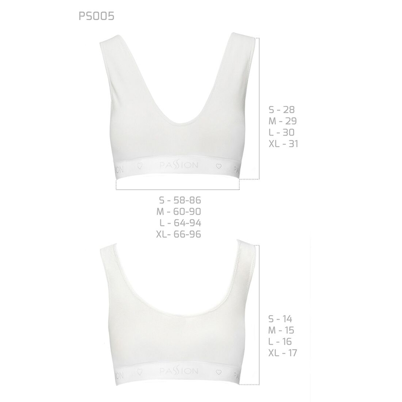 Спортивный топ из эластичного хлопка Passion PS005 TOP XL, white, photo number 7