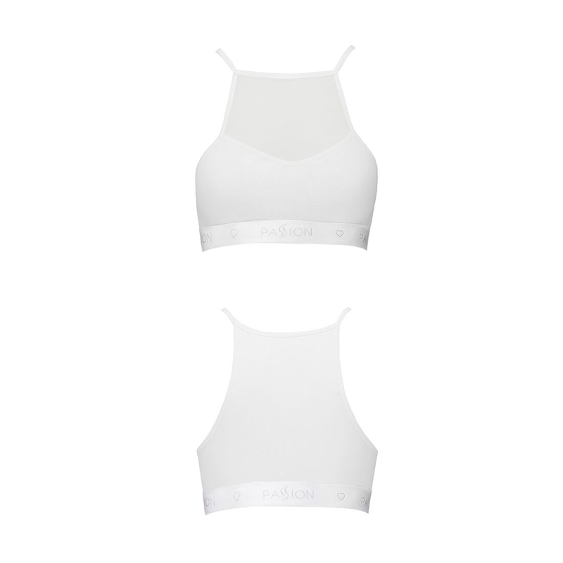 Спортивный топ с прозрачной вставкой Passion PS006 TOP XL, white, numer zdjęcia 5