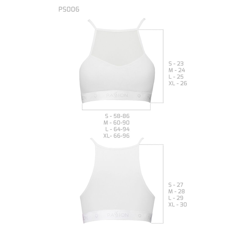 Спортивный топ с прозрачной вставкой Passion PS006 TOP XL, white, numer zdjęcia 6