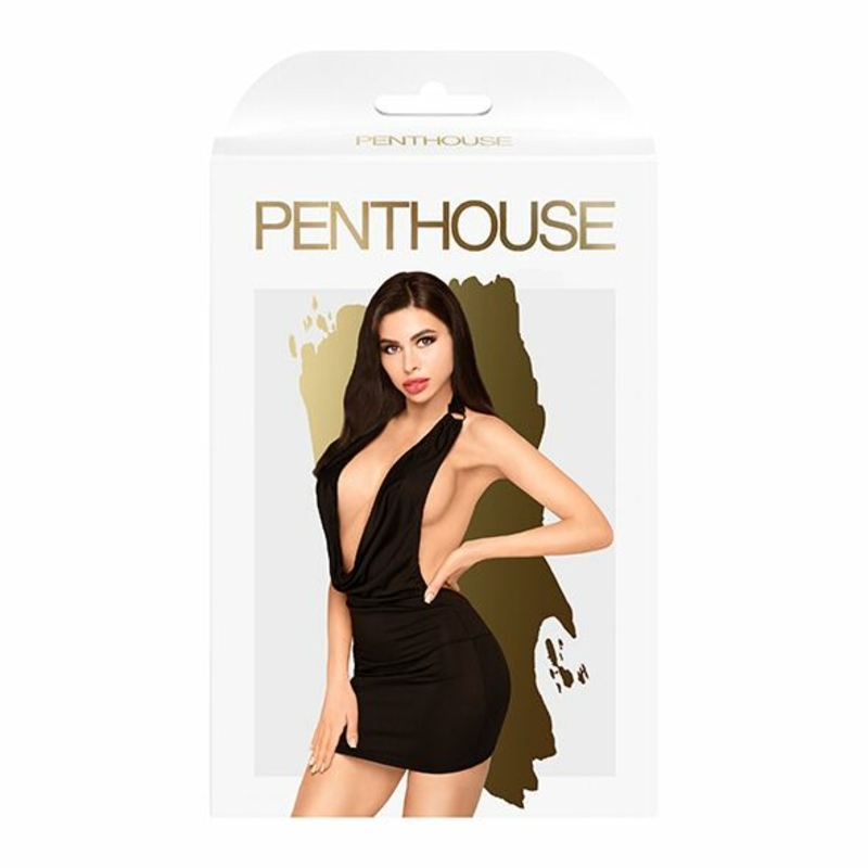 Мини-платье Penthouse - Heart Rob Black M/L, хомут, глубокое декольте, миниатюрные стринги, numer zdjęcia 4