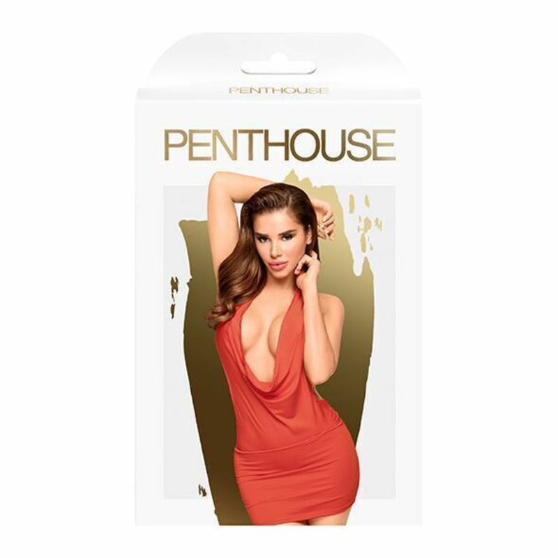 Мини-платье Penthouse - Heart Rob Red M/L, хомут, глубокое декольте, миниатюрные стринги, photo number 4