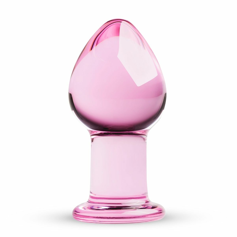 Розовая анальная пробка из стекла Gildo Pink Glass Buttplug No. 27, numer zdjęcia 2