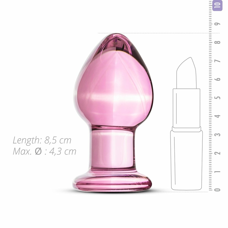 Розовая анальная пробка из стекла Gildo Pink Glass Buttplug No. 27, фото №4