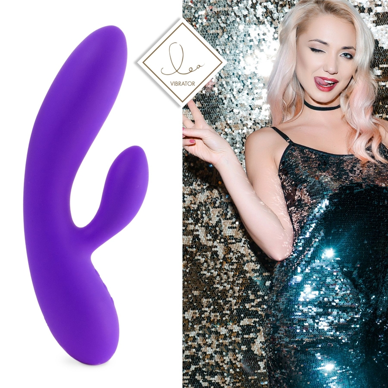 Гибкий вибратор кролик с двумя моторами FeelzToys Lea Rabbit Vibrator Medium Purple, фото №3