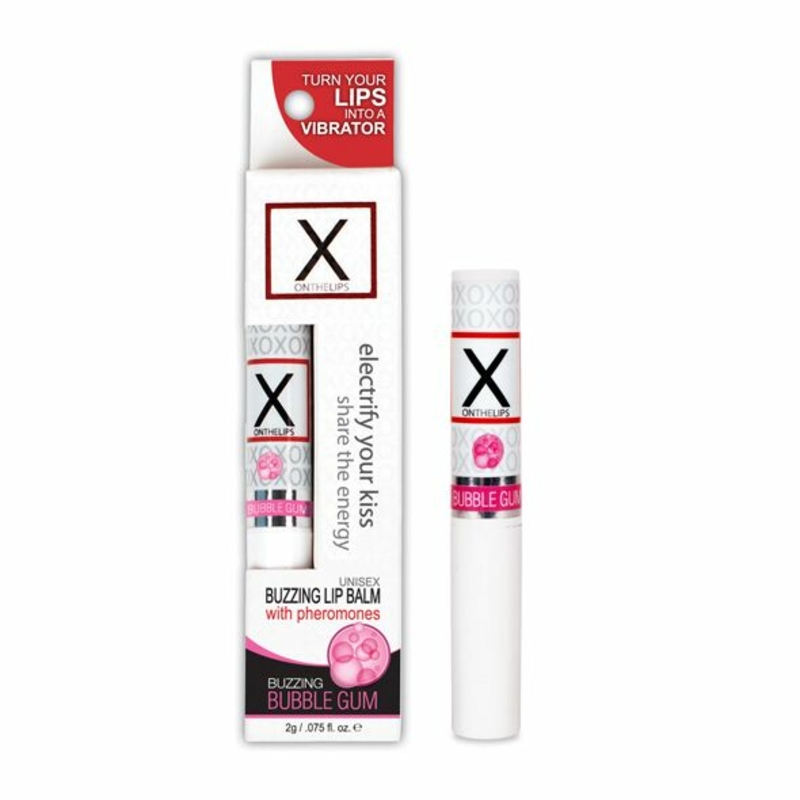 Стимулирующий бальзам для губ унисекс Sensuva - X on the Lips Bubble Gum с феромонами, жвачка, фото №2