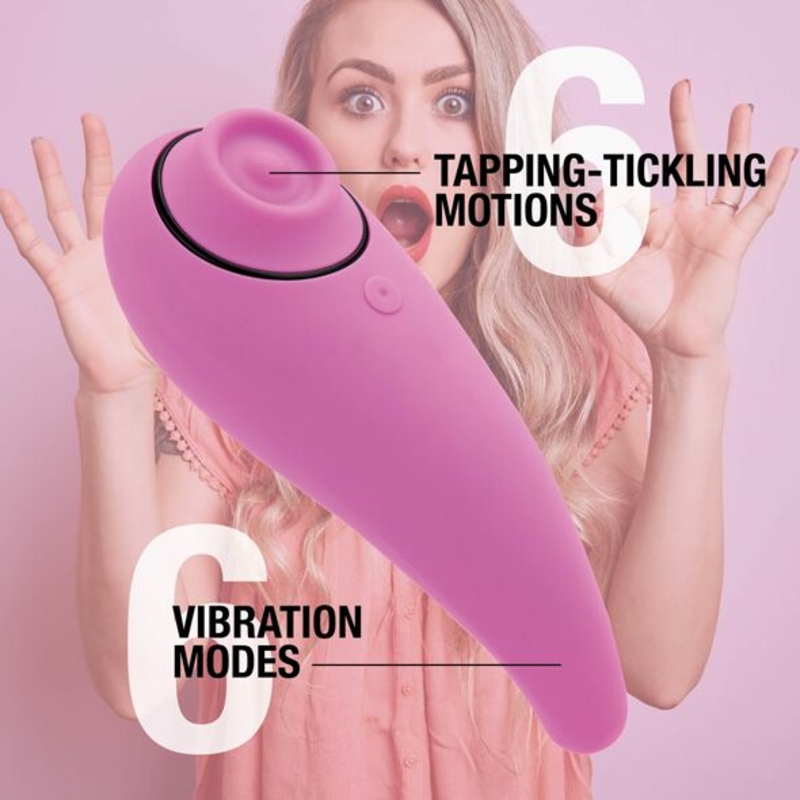 Пульсатор для клитора плюс вибратор FeelzToys - FemmeGasm Tapping & Tickling Vibrator Pink, numer zdjęcia 5