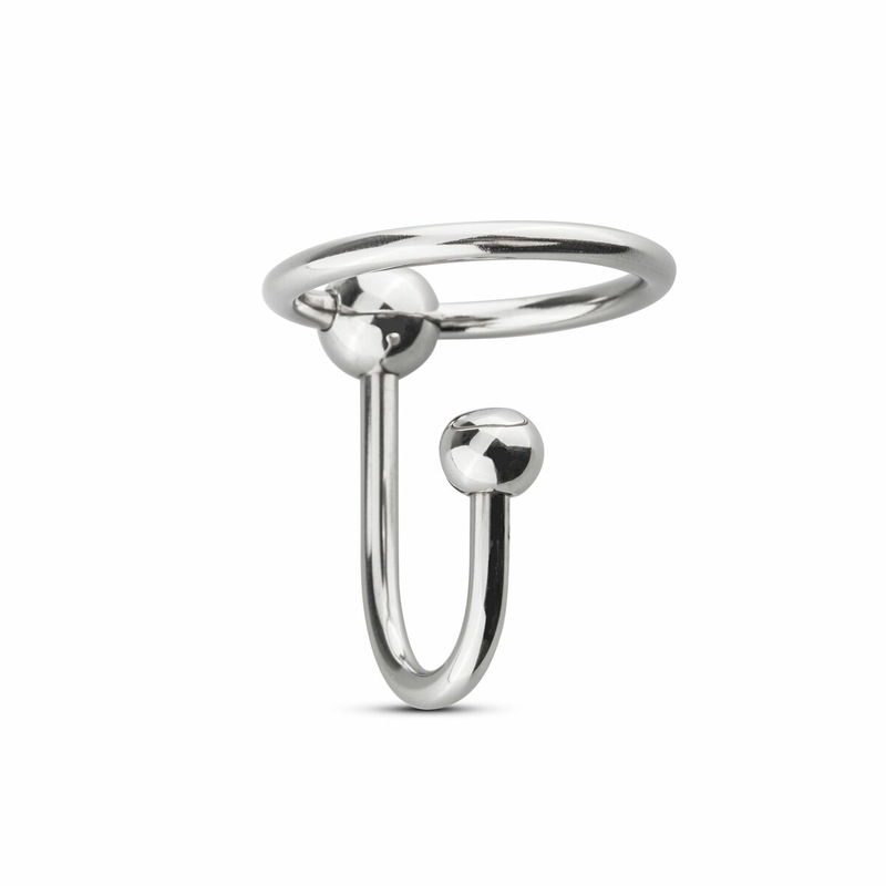 Уретральная вставка с кольцом Sinner Gear Unbendable — Sperm Stopper Solid, диаметр кольца 2,6 см, фото №3