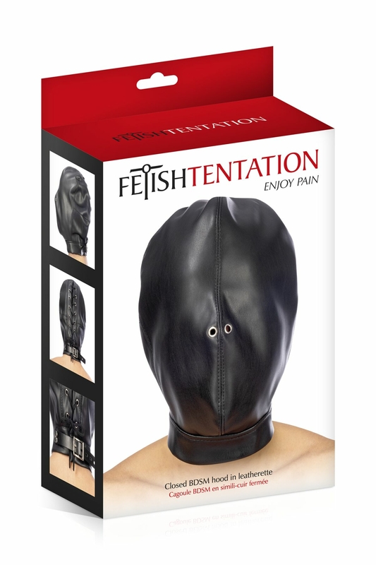 Капюшон для БДСМ Fetish Tentation Closed BDSM hood in leatherette, фото №4