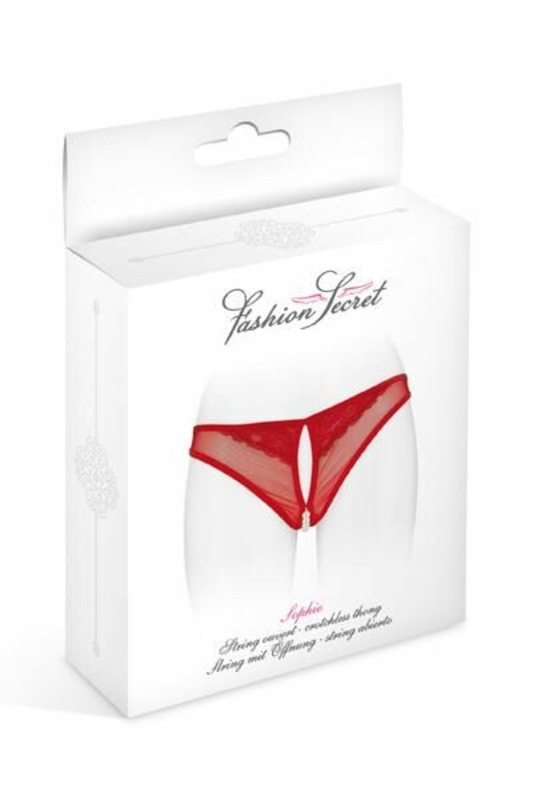 Трусики с жемчугом и доступом Fashion Secret Sophie Red, numer zdjęcia 4