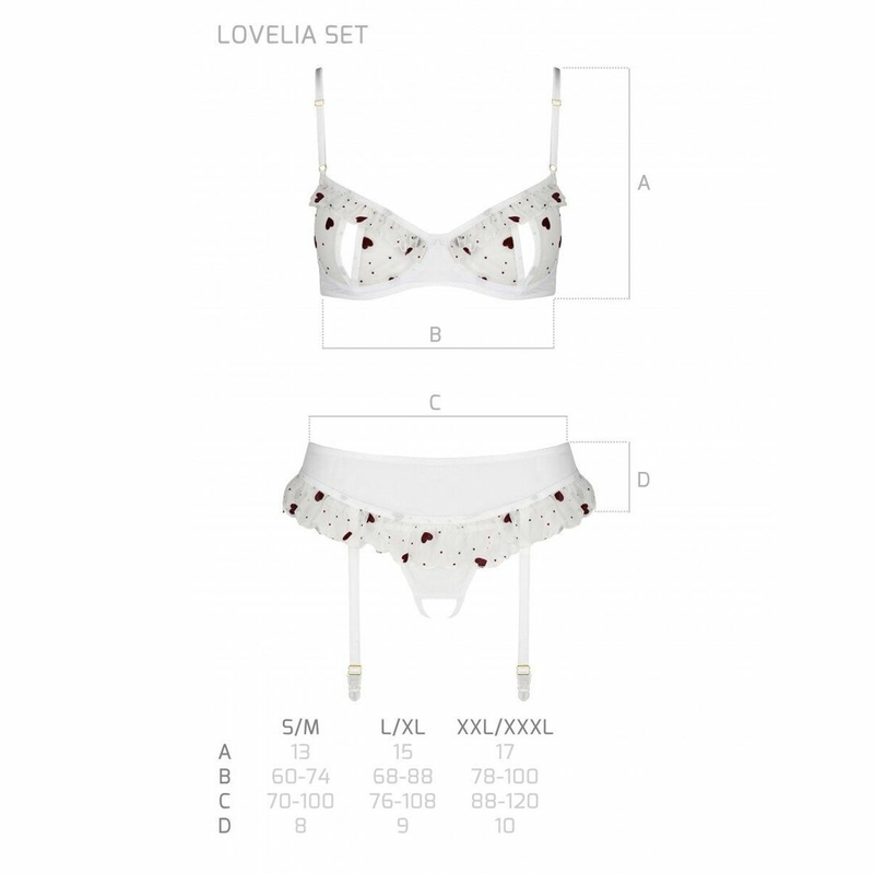 Сексуальный комплект с поясом для чулок Passion LOVELIA SET XXL/XXXL, white, photo number 8