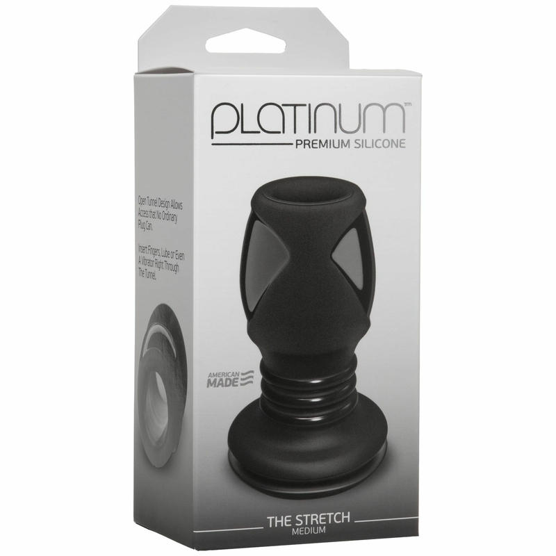 Анальный туннель Doc Johnson Platinum Premium Silicone - The Stretch - Medium - Black, фото №3