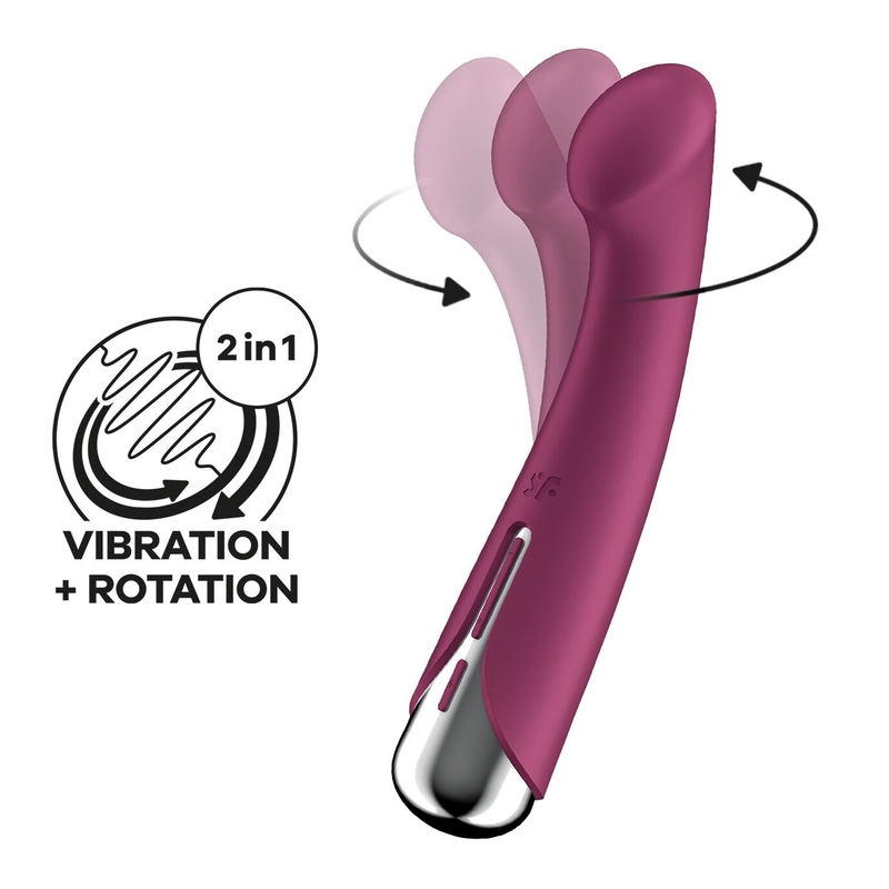 Вибратор с ротацией Satisfyer Spinning G-Spot 1 Red, плоская площадка для стимуляции точки G, photo number 2