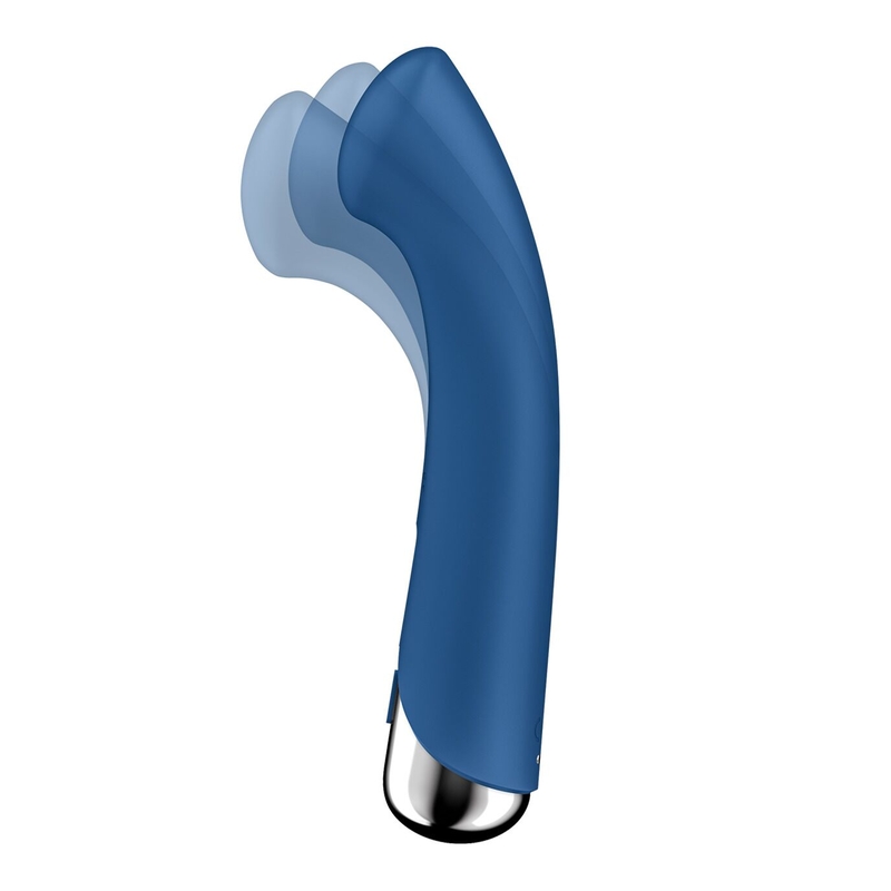 Вибратор с ротацией Satisfyer Spinning G-Spot 1 Blue, плоская площадка для стимуляции точки G, фото №3