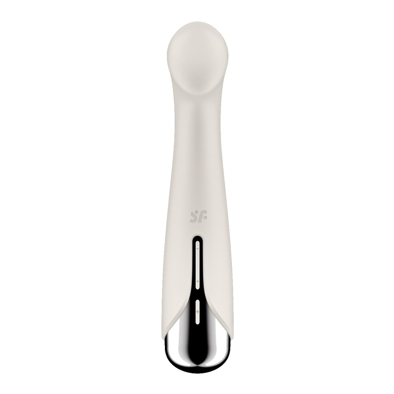 Вибратор с ротацией Satisfyer Spinning G-Spot 1 Beige, плоская площадка для стимуляции точки G, numer zdjęcia 7