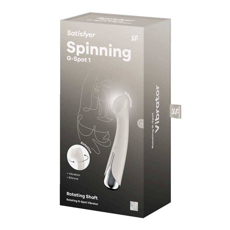 Вибратор с ротацией Satisfyer Spinning G-Spot 1 Beige, плоская площадка для стимуляции точки G, numer zdjęcia 9