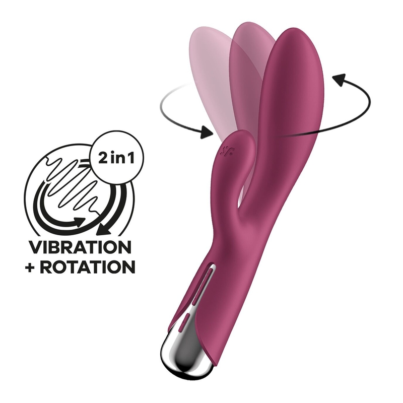 Вибратор-кролик с ротацией Satisfyer Spinning Rabbit 1 Red, 3 мотора, numer zdjęcia 2