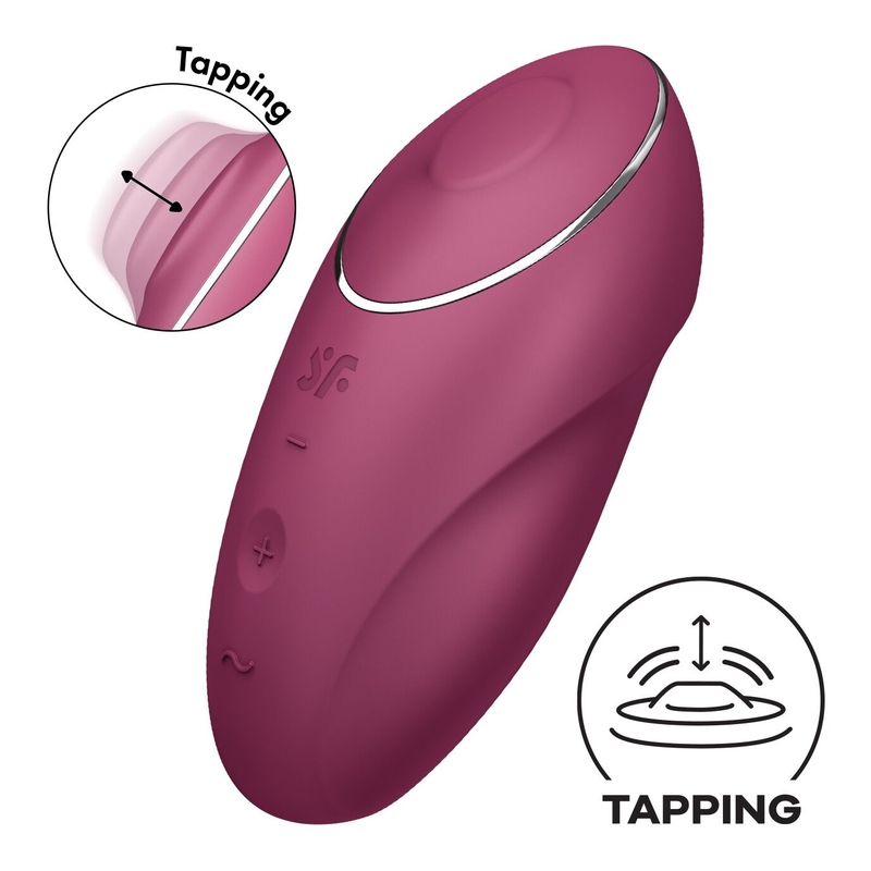 Вибростимулятор-пульсатор Satisfyer Tap & Climax 1 Red, эффект постукивания пальцем, 2 мотора, фото №2