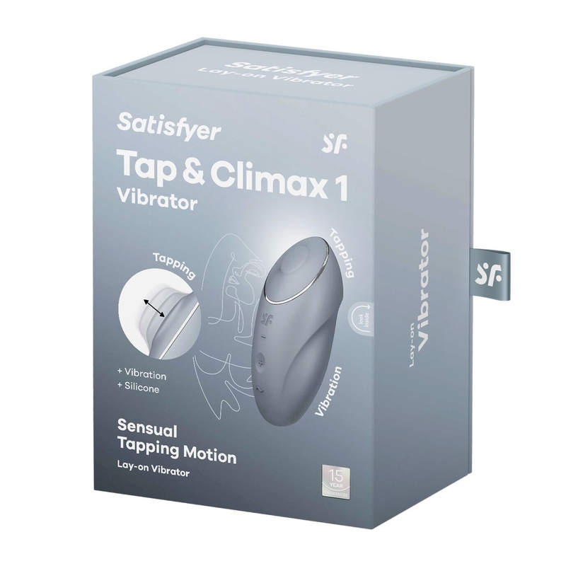 Вибростимулятор-пульсатор Satisfyer Tap & Climax 1 Bluegrey, эффект постукивания пальцем, 2 мотора, фото №9