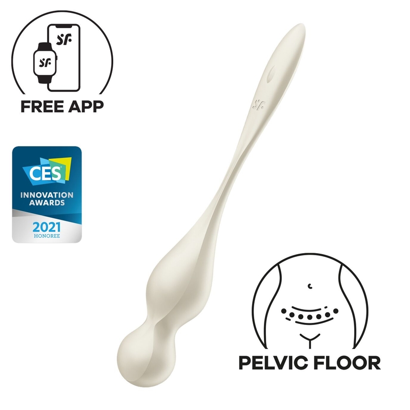 Вагинальные смарт-шарики с вибрацией Satisfyer Love Birds 1 Connect App White, 78 г, фото №2