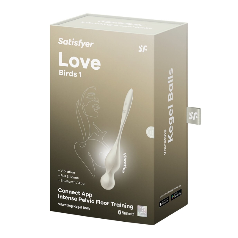 Вагинальные смарт-шарики с вибрацией Satisfyer Love Birds 1 Connect App White, 78 г, numer zdjęcia 8