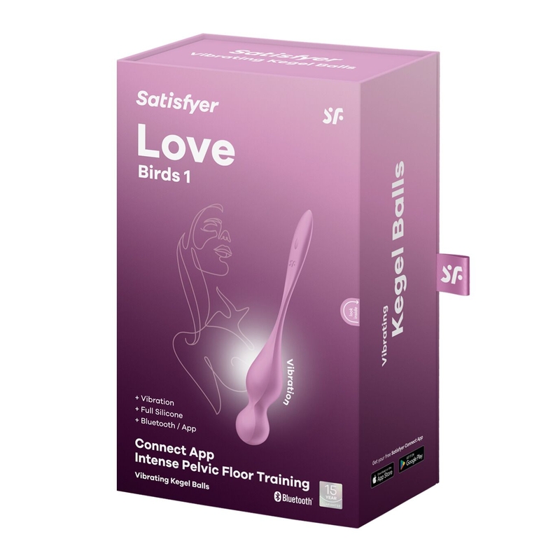 Вагинальные смарт-шарики с вибрацией Satisfyer Love Birds 1 Connect App Pink, 78 г, numer zdjęcia 8