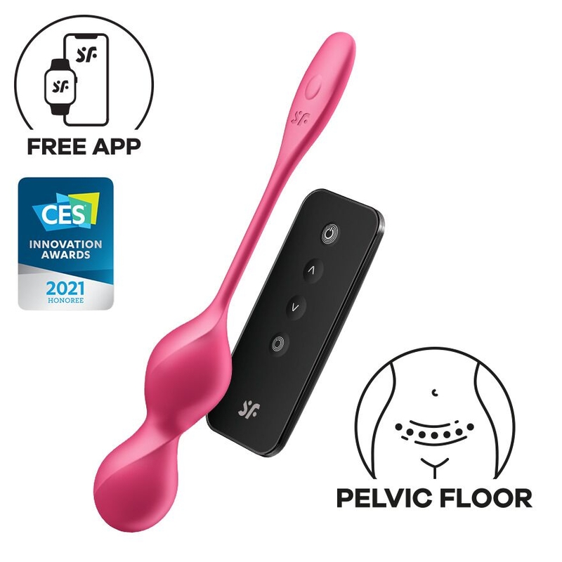 Вагинальные смарт-шарики с вибрацией Satisfyer Love Birds 2 Connect App Red, 86 г, пульт ДУ, photo number 2