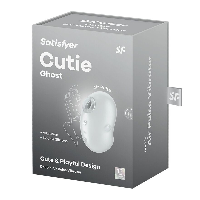 Вакуумный клиторальный стимулятор с вибрацией Satisfyer Cutie Ghost White, numer zdjęcia 6