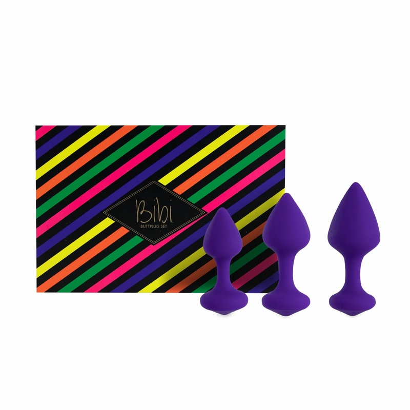 Набор силиконовых анальных пробок FeelzToys - Bibi Butt Plug Set 3 pcs Purple, фото №2
