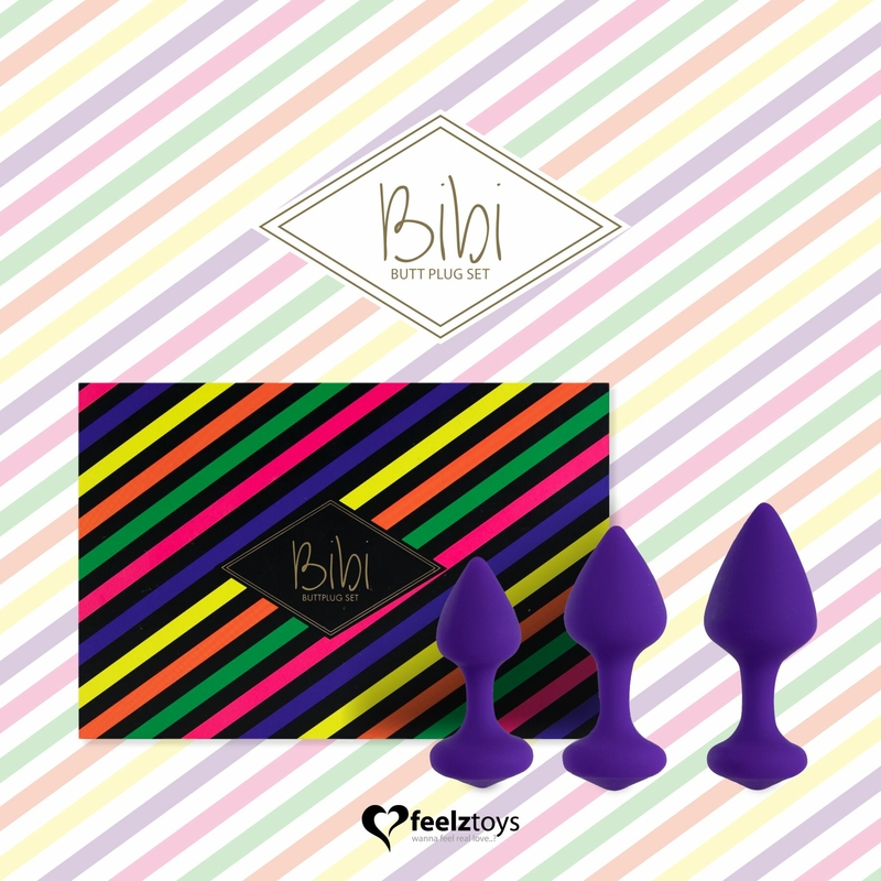 Набор силиконовых анальных пробок FeelzToys - Bibi Butt Plug Set 3 pcs Purple, numer zdjęcia 5
