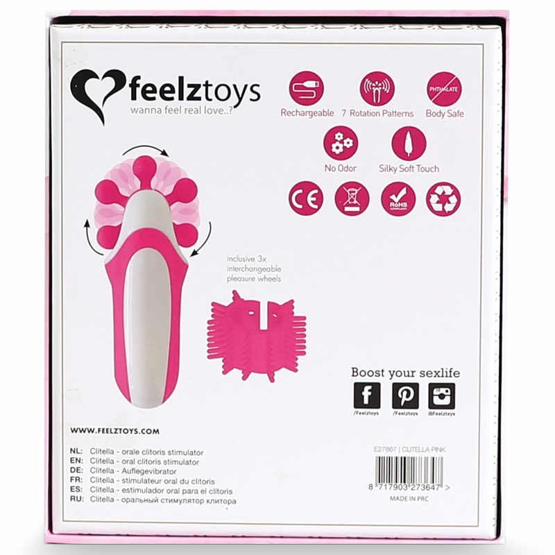 Стимулятор с имитацией оральных ласк FeelzToys - Clitella Oral Clitoral Stimulator Pink, фото №8