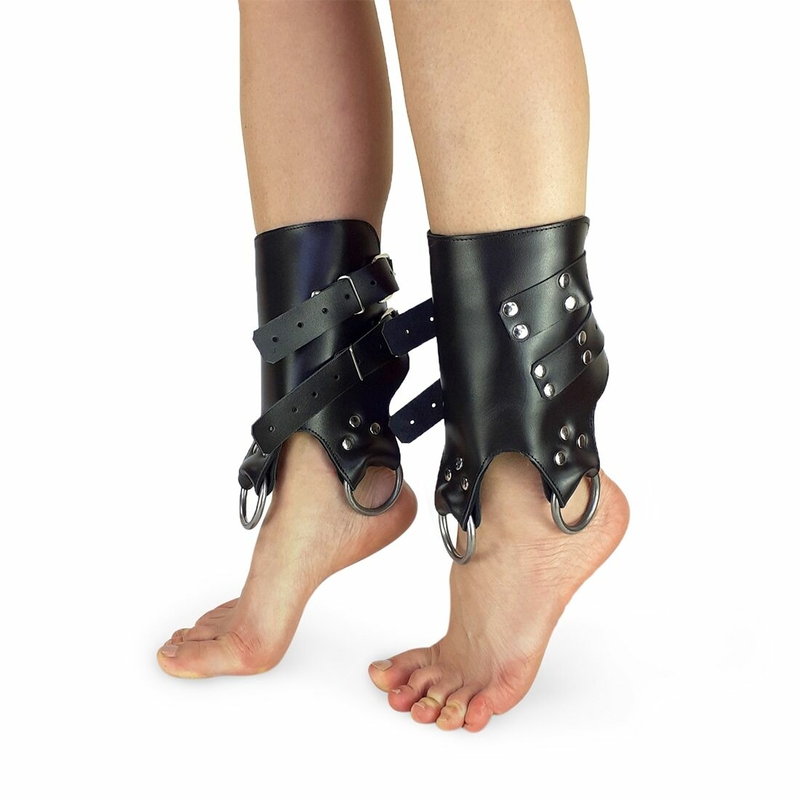 Поножи-манжеты для подвеса за ноги Art of Sex – Leg Cuffs For Suspension, черные, натуральная кожа, photo number 2