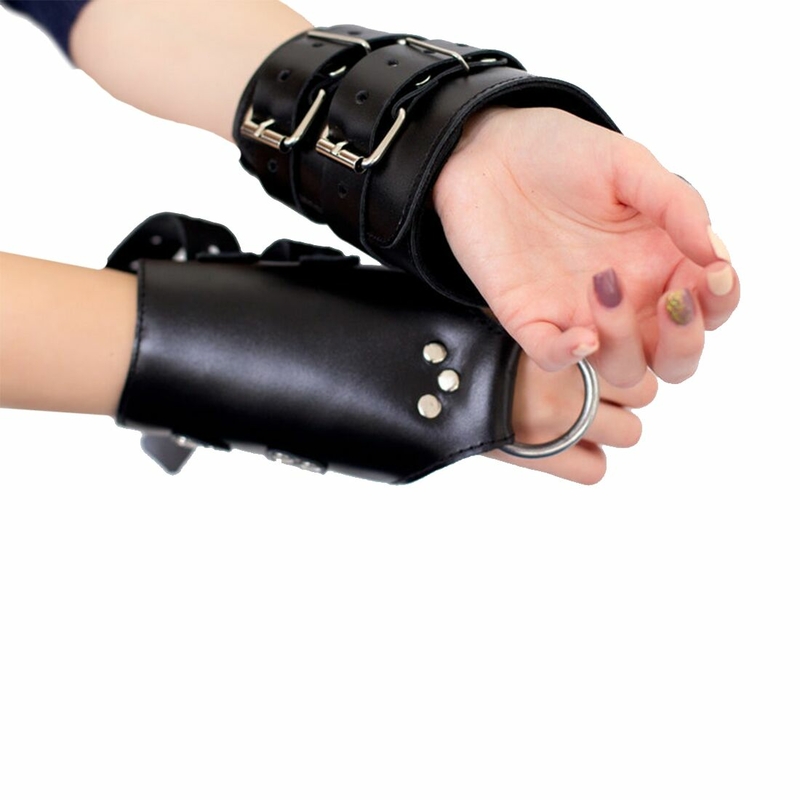 Манжеты для подвеса за руки Art of Sex – Kinky Hand Cuffs For Suspension, черные, натуральная кожа, фото №7