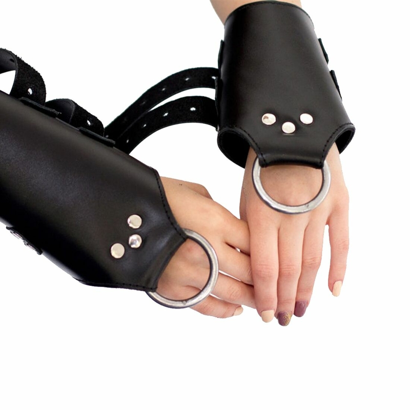 Манжеты для подвеса за руки Art of Sex – Kinky Hand Cuffs For Suspension, черные, натуральная кожа, фото №8