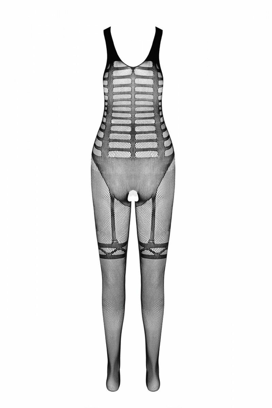 Сетчатый телесный бодистокинг-боди с симметричным рисунком Casmir CA005, фото №7