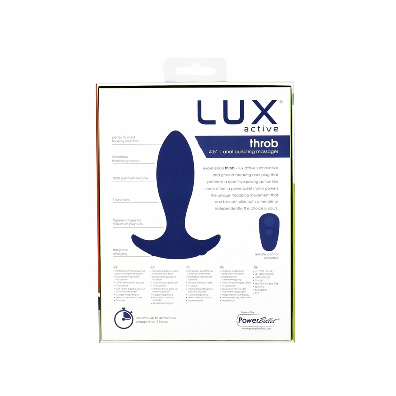 Анальная пробка с пульсацией Lux Active – Throb – 4.5" Anal Pulsating Massager, пульт ДУ, фото №10