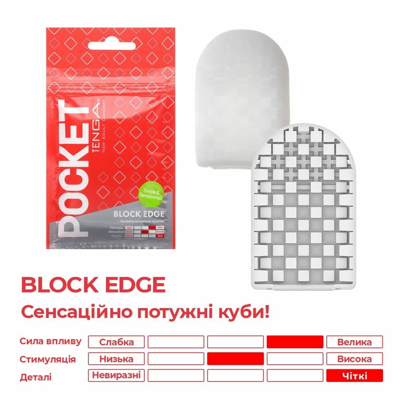 Мастурбатор TENGA Pocket Block Edge, photo number 4